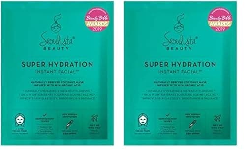 Image of Seoulista Beauty Super Hydration Instant Facial – Hydrating Beauty Face Mask for Dry Skin - Infused with Hyaluronic Acid and Coconut – Dermatologist Created Korean Skin Care — Multi-Award Winning