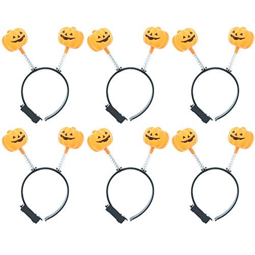 Image of Zac's Alter Ego Pack of 6 Halloween Flashing Light Up Pumpkin Head Boppers