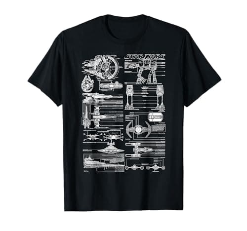 Image of Star Wars Starships Schematics Poster T-Shirt