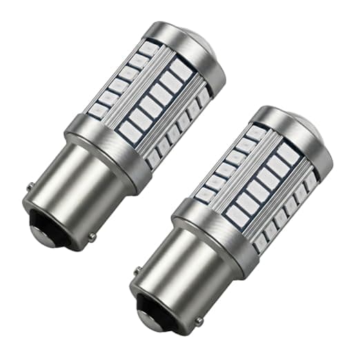 Image of Wufaa 1156 BA15S P21W LED Bulbs Red Brake Lights, 900LM 33SMD Super Bright LED Brake Tail Light Bulbs, 12V-24V Car Bulb Replacement for Stop Brake Tail Backup Reverse Lights Parking Turn Signal Rear