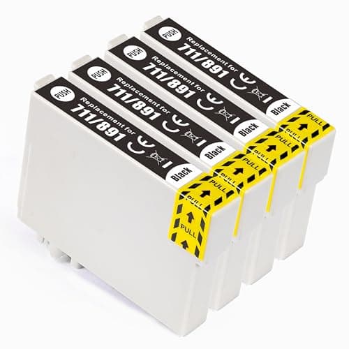 Image of Go Inks Compatible T0711 Black Ink Cartridge - 4 Pack replacement for Epson Stylus Printers - 15ml - 4x Black