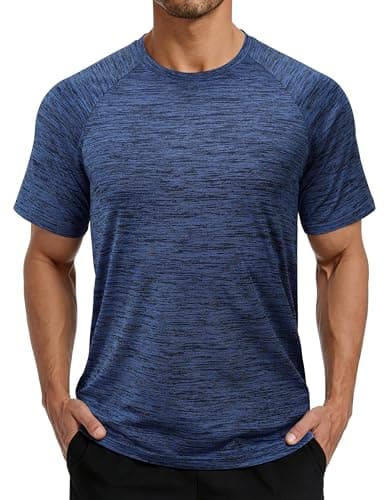 Image of MAGCOMSEN Shirts for Men Adult Gym Running Sport T-Shirt Quick Dry Lightweight Top Breathable Workout Tshirt,Royal Blue,L