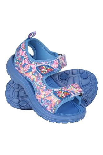 Image of Mountain Warehouse Sand Kids Sandals - Comfortable Footwear, Cushioned Footbed, Touch Strap Fastening, Boys & Girls - Spring Summer, Beach, Walking & Outdoors Dark Blue Kids Shoe Size 8