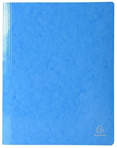 Image of Exacompta - Ref 380806B - Iderama Collection - Flat Bar Files - 240 x 320mm in Size, Suitable for A4 Documents, 355gsm Glossy-Coated Pressboard - Light Blue (Pack of 25)