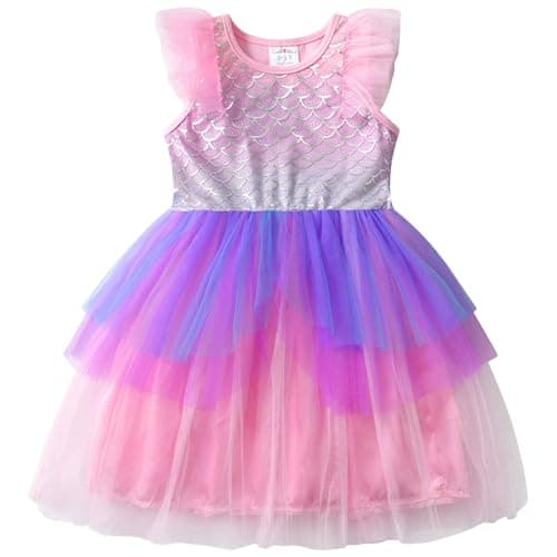 Image of VIKITA Girls Dresses Mermaid Princess Tulle Party Wedding Dress SH2314 7-8 Years