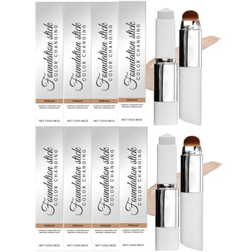 Image of 2-in-1 Foundation Foundation with Brush, Long-lasting, for Normal to Dry and Combination Skin (Ivory White) Luminous Natural Finish,