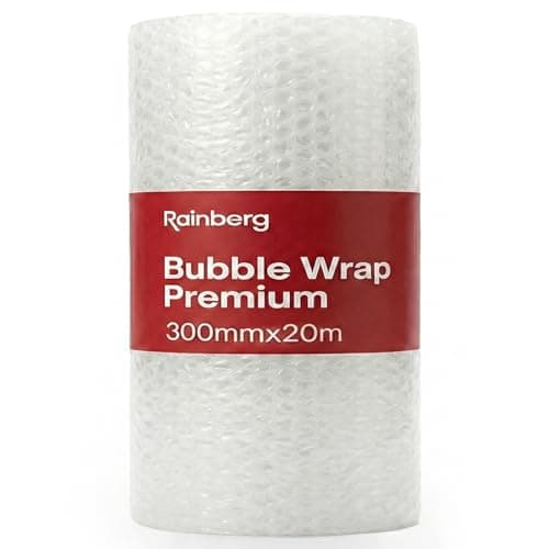 Image of Rainberg 300mm x 20m Heavy Duty Bubble Wrap Roll, Air Bubble Premium Quality Protection for Packaging, Storage, Fragile Items, Moving House Essentials, Recyclable & Eco-Friendly