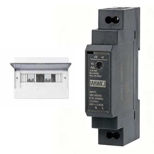 Image of Ring Din Rail Transformer for Ring Doorbell Transformer System,Dc 24V 0.63A 15W Switching Power Supply for Industrial Enclosure Box Case Dinrail,Input Ac100V-240V Output Dc24V