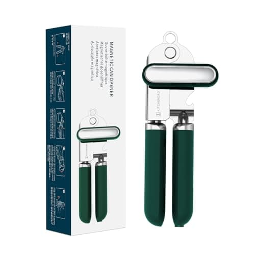 Image of KITCHENDAO Can Opener Manual, 2nd Generation Blade, Handheld Can Tin Opener with Magnet, Super Sharp Cutting Wheel for Smooth Edge Cut, Soft Grip,Oversized Knob for Seniors & Arthritis, Easy to Use