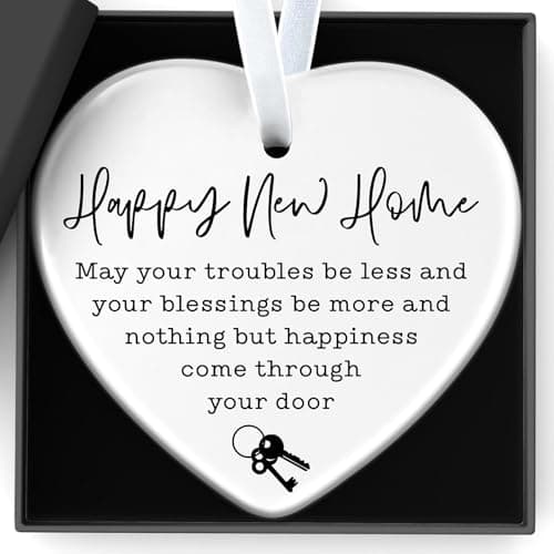 Image of House Warming Gifts New Home Gifts For Women Men heart Ceramic Ornament New Start Gift Box For Couples Families Teacher Companion Homeowners Housewarming The Gift Keepsake Colleagues Decorations