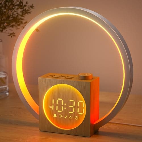 Image of LIORQUE Sunrise Alarm Clock Wake Up Light with 30 Soothing Sounds &10 Wake Up Tones, Bedside Digital Alarm Clocks Mains Powered, Night Light for Kids Adults, White Noise Machine for Sleeping