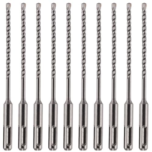 Image of 10 Pack Of - 4mm x 160mm Long SDS Plus Hammer Drill Bits, Professional Tungsten Carbide Tipped Masonry Drill Bit For Brick, Concrete, Stone, Granite. 4mm SDS Drill Bit