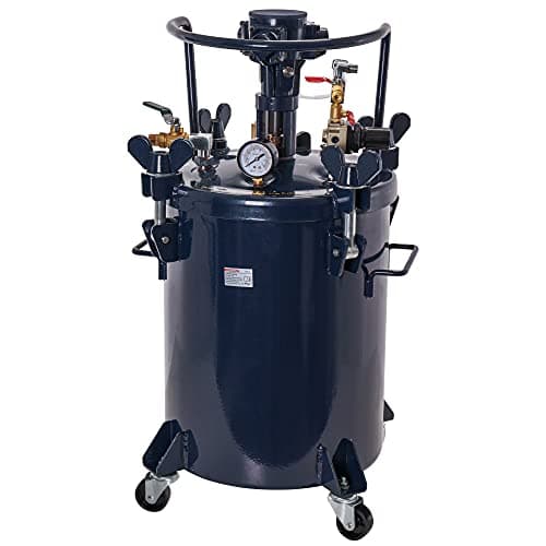 Image of TCP Global Commercial 8 Gallon (30 Liters) Spray Paint Pressure Pot Tank with Air Powered Mixing Agitator