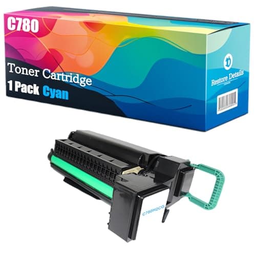 Image of High Yield C780 C780H2KG C780H2CG C780H2MG C780H2YG Toner Cartridge Compatible for Lexmark C780 C780n C782dn C782dtn C782n X782e Printer, Unleash High-Definition Printing (Cyan)