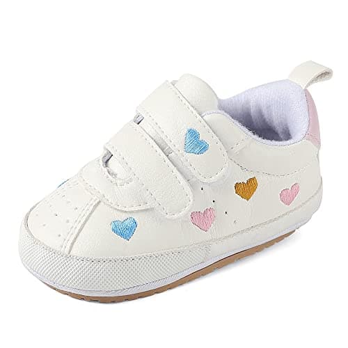 Image of MK MATT KEELY Baby Boys Girls First Walking Shoes Toddler Infant Soft PU Leather Trainers with Anti-Slip Sole,Multicolor,12-18 Months