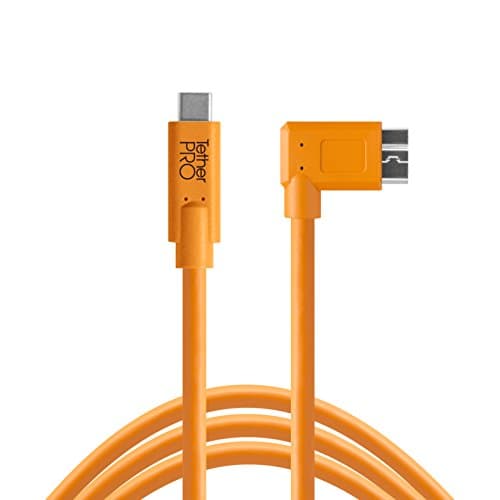 Image of Tether Tools USB-C a 3.0 Micro-B Right Angle 4.60 m Orange