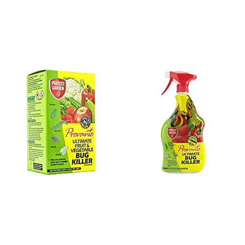 Image of Provanto 86600247 Ultimate Fruit and Vegetable Bug Killer, 30ML, Concentrate & 86600244 Ultimate Bug Killer, Insecticide Protects For up to Two Weeks, 1L, Ready-To-Use