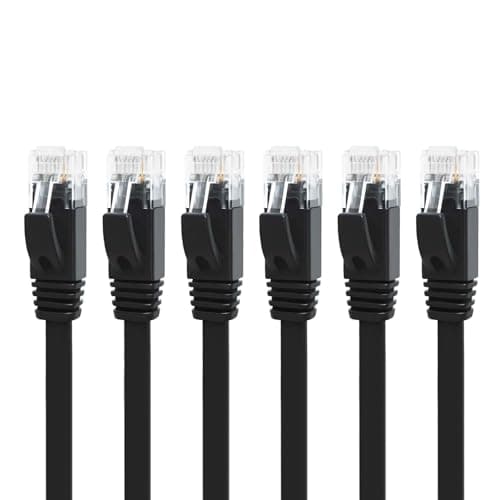 Image of Yauhody CAT 6 Ethernet Cable 5m Network Cable High Speed CAT6 Ethernet Patch Cable 5m Lan Cable CAT6 Gigabit Internet LAN Patch Leads for TV Gaming Router(6Pack Black)