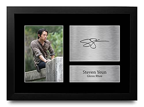 Image of HWC Trading FR A4 Steven Yeun The Walking Dead Glenn Rhee Gifts Printed Signed Autograph Picture for TV Show Fans - A4 Framed