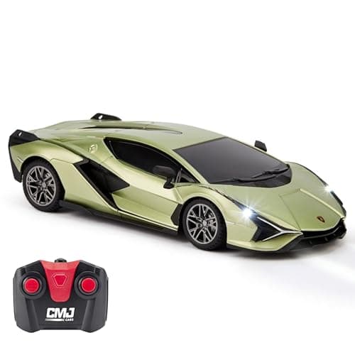 Image of 1:24 Scale Officially Licensed RC Lamborghini Sián FKP 37, Green Lambo Sport Racing Hobby Toy Car Model Vehicle for Boys Girls and Adults Gift