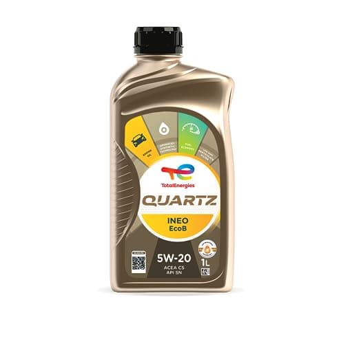 Image of TotalEnergies Quartz Ineo Ecob 5W20 Engine Oil - ACEA C5, API SN, ILSAC GF-5 - Age-Resistance Technology - Fuel Economy Formula - Advanced Synthetic Motor Oil Lubricant - 1L