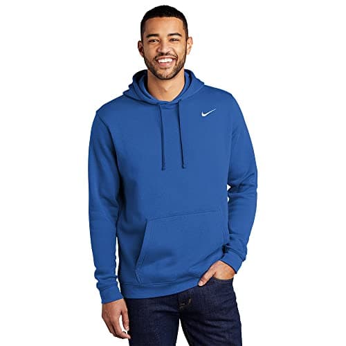 Image of Nike Men's Hoodie Sweatershirt Pullover Club Cotton With Big and Tall Sizes, Royal, XXL