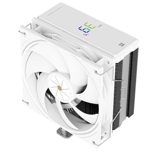 Image of Thermalright Assassin X 120R Digital White CPU Cooler, Digital Screen Top Cover, TL-P12W PWM Quiet Fan CPU Air Cooler, Computer Heatsink Cooling, Support AM4/AM5,Intel LGA1851/1700/115X/1200