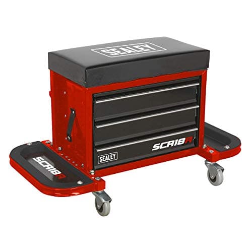 Image of Sealey Mechanic's Utility Seat & Toolbox - Red - SCR18R