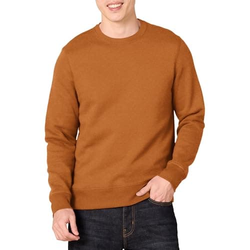 Image of Amazon Essentials Men's Fleece Crew Neck Sweatshirt (Available in Big & Tall), Nutmeg, M