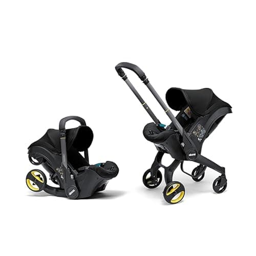 Image of Doona i Baby Car Seat & Travel Stroller Nitro Black - Convertible 0+ Car Seat and Pram with 5 Point Safety Harness - Ergonomic Pushchair and Travel System - ISOFIX Base Sold Separately