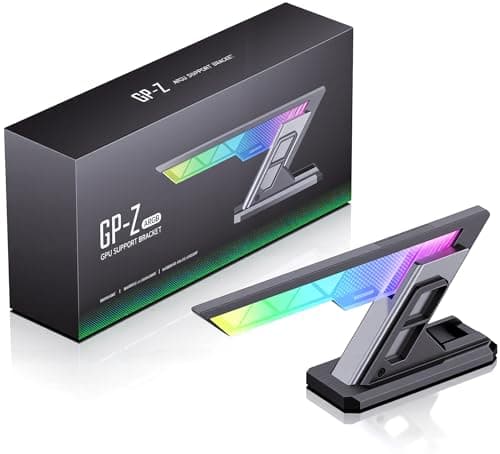Image of CyberPrism ARGB GPU Sag Bracket, Anti-Sag Graphics Card Holder for RTX 4090/50 Series, Adjustable Aluminum GPU Support for Triple Slot GPUs, Magnetic Base, 5V 3-Pin RGB Sync (Obsidian Black)