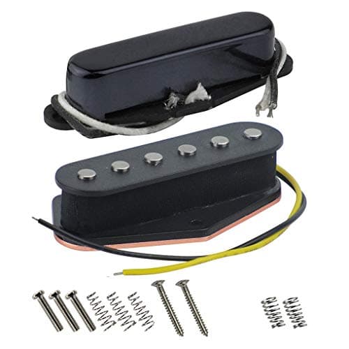 Image of FLEOR Vintage Single Coil Pickups Set Black Neck & Bridge Pickup (50mm/55mm) Alnico 5 Magnet for TL TE Style Guitar Parts