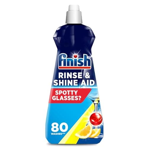 Image of Finish, Dishwasher Rinse Aid, Lemon Rinse & Shine Cleaner, 400ml, Ultimate Clean & Diamond Shine, Glass Protection, Spot Prevention, Better Drying vs Finish Detergent Alone