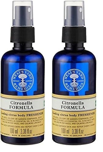 Image of Neal's Yard Remedies Citronella Formula, Cooling Body Freshener Spray, With Citrus Extracts, Essential Oils & Vitamin C, 100ml (Pack of 2)