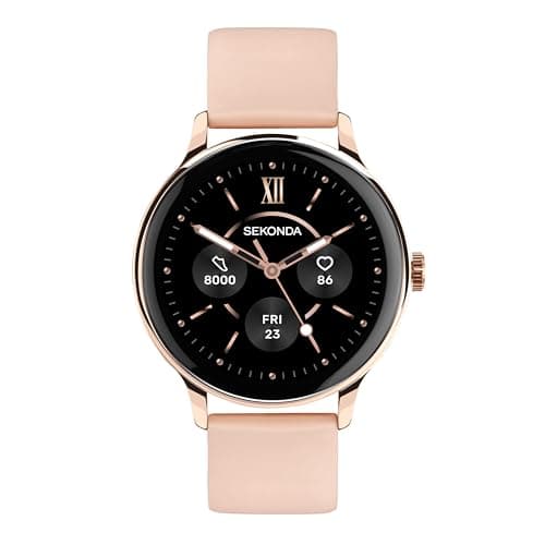 Image of Sekonda 42mm Flex Plus Smart Watch in Rose Gold with Pink Silicone Strap