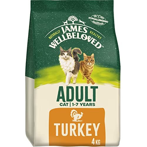 Image of James Wellbeloved Adult Turkey 4 kg Bag, Hypoallergenic Dry Cat Food
