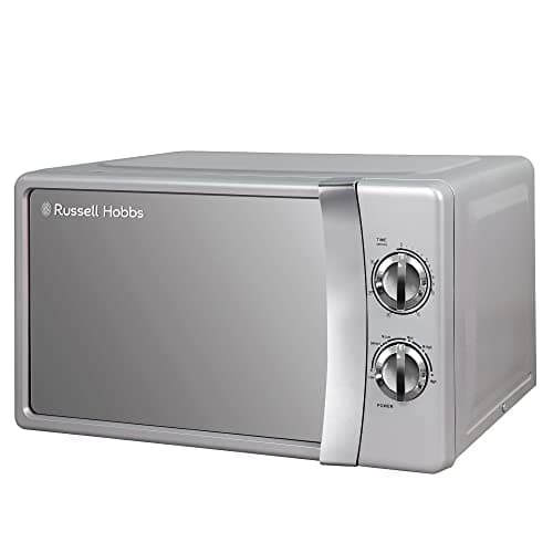 Image of Russell Hobbs RHMM701S 17 Litre 700 W Silver Solo Manual Microwave with 5 Power Levels, Ringer & Timer, Defrost Setting, Easy Clean