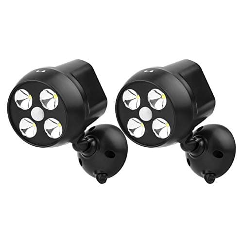 Image of NICREW Battery Powered Outdoor LED Security Light, Pack of 2, PIR Motion Sensor Spotlight, Weatherproof Outdoor Wall Light for Garden Walkways