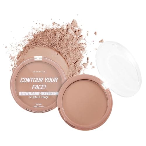 Image of Boobeen 2 Packs Matte Finishing Pressed Powder Contour Palette, Waterproof and Oil-Control Face Contour Bronzer Powder, Non-Caking Natural and Long-Lasting Baked Setting Bronzer Makeup, 5 Colours