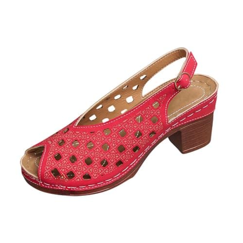 Image of Womens Mid Block Heels Ankle Strap Peep Toe Sandals Ladies Comfort Heeled Party Evening Occasion Wedding Bridal Strappy Slip On Shoes Casual Dress Open Toe Sandals