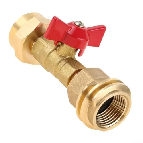 Image of HomeVortex Propane Tank Adapter 20lb to 1lb, Brass CGA600 to QCC1/POL Converter with Shut-Off Valve for Cylinder to Grill Camping Stove Fire
