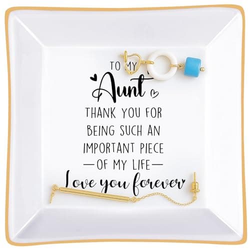 Image of Mother's Day Auntie Gifts - Thank You for Being Such An Important Piece of My Life - Trinket Dish for Jewellery, Best Auntie Birthday Present for Aunty Gift from Niece Nephew