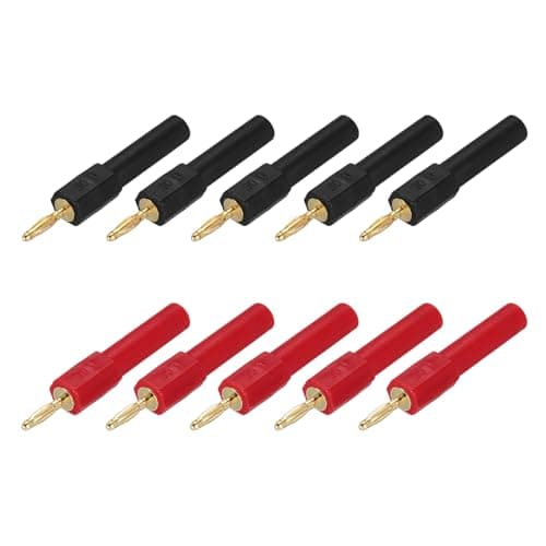 Image of sourcing map 10 Pcs 2mm Banana Plugs, 36A 2mm Plug 4mm Jack Speaker Wire Cable Plugs Connectors, Banana Jack Connector for Speaker Wire Audio Cable, Black&Red