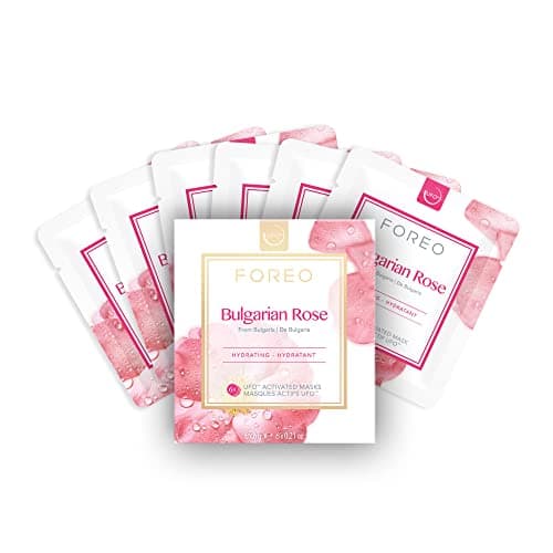 Image of FOREO Bulgarian Rose UFO Activated Facial Mask for Dry, Lifeless Skin, 6 pack, Replenishing & Soothing, Bulgarian Rose & Jojoba Seed Oil, Cruelty-Free, Clean Formula, Compatible with UFO 2 & UFO