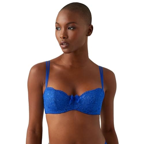 Image of b.tempt'd Women's Ciao Bella Balconette Bra, Sheer, Surf Blue, 34D