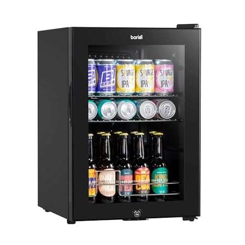 Image of Dellonda Baridi 60L Beer & Drinks Fridge with LED Light, Black and Glass Door – DH62