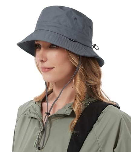 Image of Creekstone Waterproof Bucket Hat Rain Hat Sun Hats for Women Men UV Protection Packable Summer Hat UPF50 Hiking Fishing Hat (UK, Alpha, One Size, Grey)