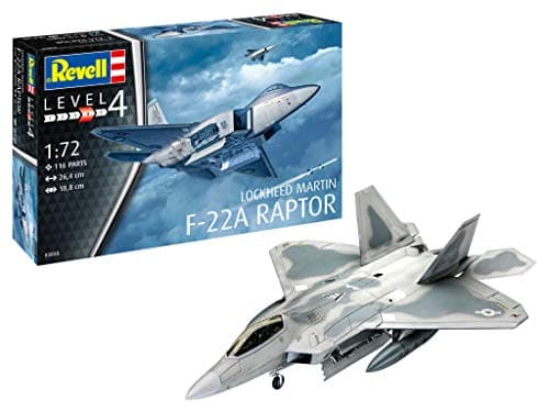 Image of Revell 03858 Lockheed Martin F-22A Raptor 1:72 Scale Unbuilt/Unpainted Plastic Model Kit