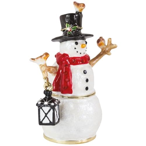 Image of Craycombe Trinkets 6083 Snowman & Robins Trinket Box