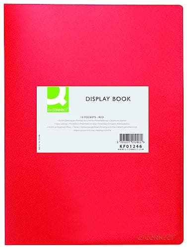 Image of Display Book Q-CONNECT PP A4 380 Micron 10 Pockets Red/Document Archiving/Type-10 Pockets/Kind-Top Open Pockets/Index-N.a. / Pockets-N.a. / Material-PP/Dividers-N.a. / Coating-N.a.